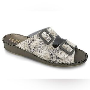 La Plume Jen Slide Biege Pyth Made in Italy sz 40